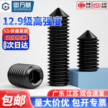 Guwanji (guwanji) 12.9 grade pointed set screw stop-pay headless hexagonal machine meter tip top screw m3m4m5m6m8mm m10*30 20 pieces