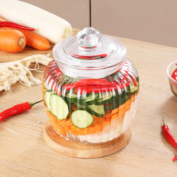 Baijie pickle jar household glass bottle sealed jar pickle storage jar food grade storage pickle bottle pickle jar 1250ml pickle jar