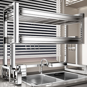 Benwang (bw) 304 stainless steel kitchen sink rack sink dishes and dishes drain storage rack dishwashing rack utensils 304 stainless steel double layer 76cm luxury fully equipped