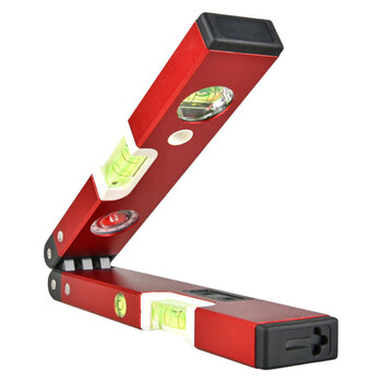 Ye yu leveling aluminum alloy multifunctional 2-fold laser level folding high-precision thickened balancer woodworking tools red