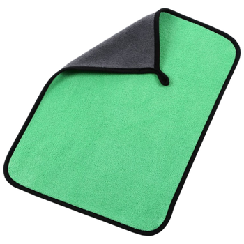 Pioneer coral velvet car wipes, car wash towels, fiber rags, thickened water-absorbent two-color double-sided car towels, gray green 500g/ 30*60cm (minimum order of 20 pieces)