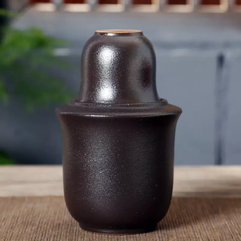 Yusenyi wine warmer, wine scalder, ceramic wine warmer, wine jug, wine pot, rice wine huadiao wine boiler, household set of 2 taels, black king kong three-piece set of 4 taels, wine jug, 3 pieces