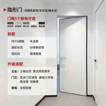 Minimalist bedroom aluminum wooden door, anti-corrosion and moisture-proof hidden frame, aluminum alloy soundproof indoor extremely narrow flat opening bathroom door, paint invisible door