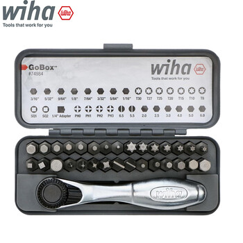 Wiha mini ratchet wrench set imported gobox multi-functional small bit screwdriver combination 74984 magnetic gobox mini ratchet 32-piece set