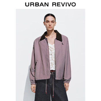 Ur2025 autumn new women's casual contrast color lapel animal embroidered jacket uyy150078