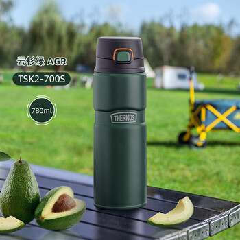 Thermos large-capacity ton bucket ton cup pot belly cup outdoor travel camping portable thermos cup pot tsk2 series thermos cup spruce green agr 780ml
