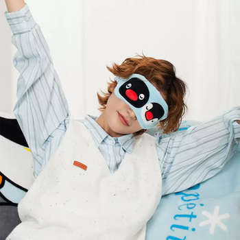 Yusen yishan mo pingu pengu carpet daily home series peripheral thin blanket headband women's cute headband pingu brother and sister sleeping eye mask 1 piece (genuinely authorized to write greeting cards)