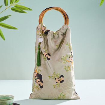 Beautiful as the dawn new chinese bamboo bag diy material bag creative handmade handbag bag song brocade fabric national style intangible cultural heritage cheongsam bag cuiying hanqu-fabric handbag full material bag