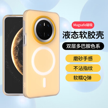 Hongzhuo suitable for huawei mate70pro/pro+ mobile phone case mate70pro/pro+ protective cover skin-feeling magnetic jelly shell liquid soft glue anti-fall matte shell vibrant orange