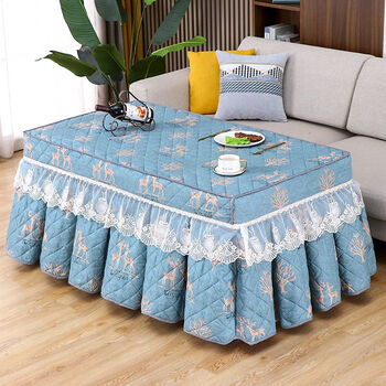 Chaosihui new grilling hood rectangular electric stove hood plus velvet thickening heating coffee table cover electric heating stove table tea table elf fawn plus velvet thickening lift coffee table cover 138x75x68 without leather cover