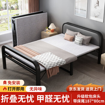 Yaoying (installation-free) folding bed office lunch break bed accompanying single bed hard bed yc03 soft bedside 80cm