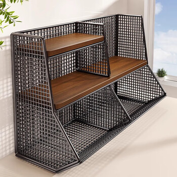Lin's boy desktop storage rack snack kitchen storage rack dining table countertop multifunctional organizing artifact water cup layered grid box double grid black teak board