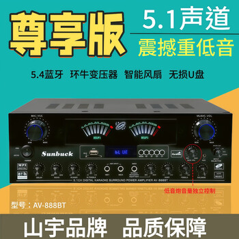 Shanyu sunbuck new 5.1 high-power dual dynamic pointer amplifier for home karaoke listening with subwoofer interface amplifier player 888bt amplifier (3-10 inch speakers recommended)