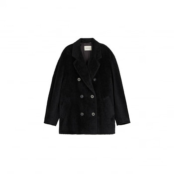 Keigan town store signature/peruvian alpaca alpaca suli long hair classic 1018o1 coat jacket autumn mink black (short style) xs 34