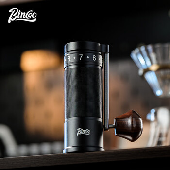 Bincoo hand grinder coffee beans household italian hand grinder foldable portable external adjustment steel core polar night black | external adjustment folding 90-speed all-round grinding