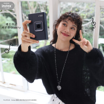 Instax fuji digital analog single imaging camera liplay+ midnight blue