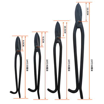 Jingeyu old-fashioned iron scissors, special scissors for tin, hand-forged tin scissors, tin scissors sn3158, 1 small, 2 medium, 2 large