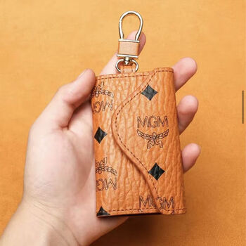 Ye yu key bag women's european and american multifunctional large capacity men's plaid car key bag cover waist hanging cute storage card holder brown