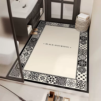 Yusenyi american-style large-area bathroom floor mat diatom mud powder room fully carpeted entrance water-absorbent anti-dawn tiles (upgraded and thickened diatom mud 4mm丨absorbent no need to scrub) 120x150cm (one mop to clean)