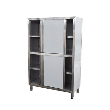Commercial 304 stainless steel cupboard kitchen storage cabinet tableware cupboard bowl four-door dish storage cabinet locker custom-made 120*50*180 four-door cupboard sliding door