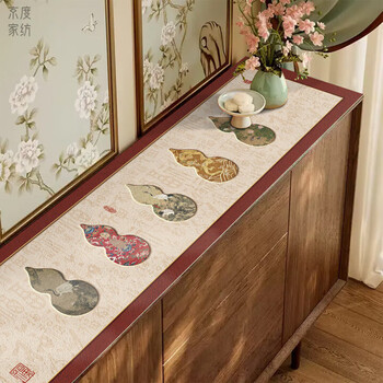 Fantasy entrance sideboard table mat cover cloth tv cabinet mat living room light luxury 2025 new new chinese style shoe cabinet wuhu youan-gj tv cabinet mat 30cmx90cm (applicable to coffee table dining table cabinet)