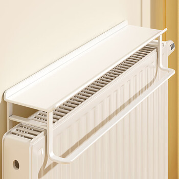 Xaoimi radiator rack clothes drying rack household heating pipe above the rack hook shoe drying artifact clothes hanger white large double-layer upgraded multi-function