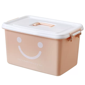 Yusenyi plastic large storage box organizer covered outdoor household sundries storage suitcase box toy elegant pink value-for-money two-piece set (large 390-large 390) 7-super