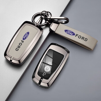 Suitable for ford 09/11/12/13 classic focus fiesta key bag 16/18 old model wingbo buckle b type skin-friendly leather single shell gray + hand rope double buckle