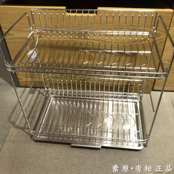 The middle shopkeeper muji stainless steel tableware drain basket/sink bowl, chopsticks, fruit and vegetable drain stand single and double layer double layer length 38.5*width 23.3*height 36cm