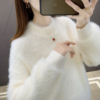 Yoekbird 2025 new autumn and winter popular velvet thickened sweater for women with bottoming shirt fashionable top white lazy sweater/top for women/early spring/lazy style/super good-looking/chic s 89-99 pounds
