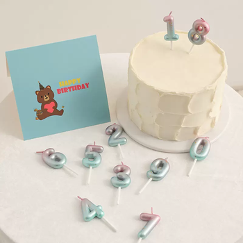 Yusenyi color flame candle birthday cake decoration plug-in internet celebrity party photo decoration decoration gradient digital candle (digital remarks)