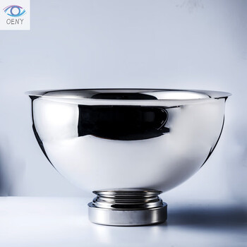 Oeny household stainless steel fragrant ice bucket outdoor large cold drink ice wine basin club bar ice wine bucket red wine freezing basin silver round champagne basin