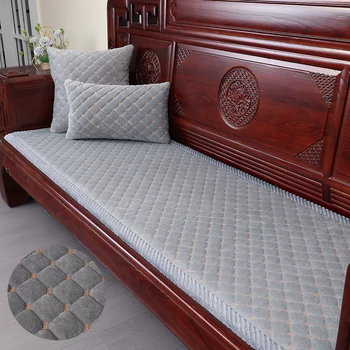 Yusenyi mahogany sofa cushion new chinese style thickened chair cushion winter washable plush sofa cushion solid wood chair anti-thick milk velvet light gray for customization contact customer service