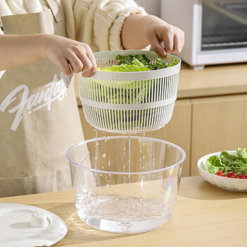Jingkodi kawashimaya vegetable dehydrator, salad spinner, fruit washing basin, draining spinner, vegetable basket, no