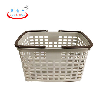 Tianyizhou supermarket portable shopping basket 40*30*23cm plastic handle beige 1 piece