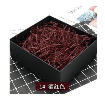 Raffia filling paper birthday wedding red gift box filling shredded brushed paper mixed paving wedding candy box fruit gift box wine red 10 catties wholesale price