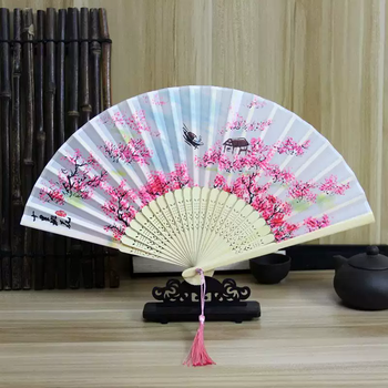 Yusenyi fan women's folding fan chinese style classical portable small silk fan silk women's fan ancient style gift fan dance fan transparent