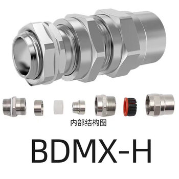 Explosion-proof sealed joint 304 stainless steel armored explosion-proof gland double locking 316 pipe type ip68 bdmx-h double thread pipe type armored g1 1/2=dn40