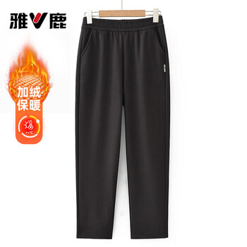 Yalu middle-aged and elderly autumn casual pants for women, grandma, new mother's pants, winter velvet straight sweatpants, elderly trousers