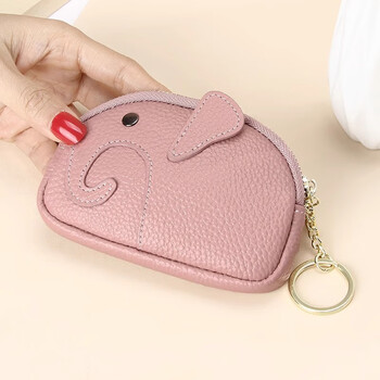 Dl fat donglai's same style women's key bag new multi-functional ins hand carry coin purse soft leather compact pink-xiaoxiangniu