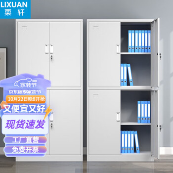 Lixuan file cabinet iron cabinet office financial accounting voucher cabinet data storage storage tool five-section cabinet with lock full-body double-section file cabinet 0.5mm