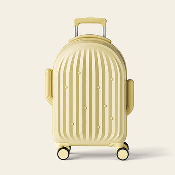 Ye yu's suitcase can be checked on the plane without check-in, small carry-on suitcase for men and women, lightweight travel trolley case, cheese color 18 inches