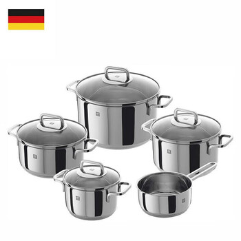 Zwilling (zwilling) (zwilling) german imported (zwilling) soup pot stainless steel stew pot cooking pot burning pot qua pot set 5-piece set