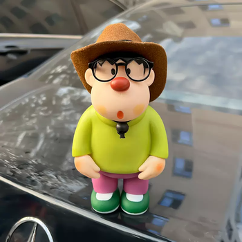 Yusenyi car-mounted cute fat tiger with tilted head car interior decoration center console roof car rear doll pendant creative car exterior decoration (23cm) hat-glasses-fat tiger free traceless glue