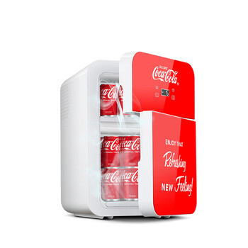 Coca-cola mini refrigerator 23l compressor refrigeration double door adjustable temperature small refrigerator dormitory office cosmetic refrigerator