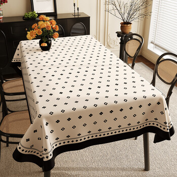 Zongqian tablecloth waterproof and oil-proof no-wash table mat rectangular tablecloth light luxury high-end coffee table tablecloth 1.4*1.8m
