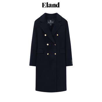 Eland woolen coat for women american college style lapel collar wool coat eejwe11r04 light gray 165