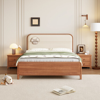 Caiti solid wood children's bed for boys and girls 1.2m single bed 1.5m teen bedroom bed storage bed home bed single bed standard pine silent bed board 150*190cm standard pine silent bed board
