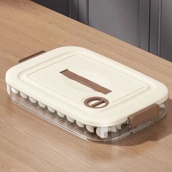 Meikejie dumpling box frozen dumplings multi-layer refrigerator food storage box frozen chaos box household dumpling tray preservation box 1 layer 1 cover holds about 80 dumplings damaged default milk white coffee double-wide and thicken