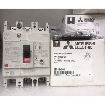 Mitsubishi three-phase four-wire leakage hv 4p 3p100.200.500ma30ma 60a 4p